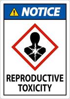 Notice Reproductive Toxicity GHS Sign On White Background vector