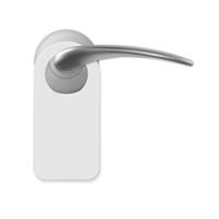 Realistic door handle with room hanger vector