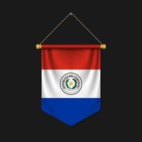 3d realistic pennant with flag vector
