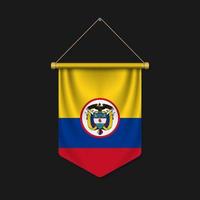 3d realistic pennant with flag vector