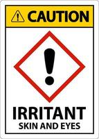 Caution Irritant GHS Sign On White Background vector