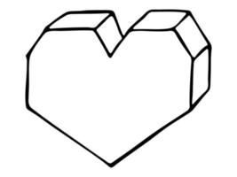 Simple hand drawn heart illustration. Cute valentine's day heart doodle. Love clipart vector