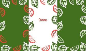 Vector Graphic Frames of Watermelons and Watermelon Slices