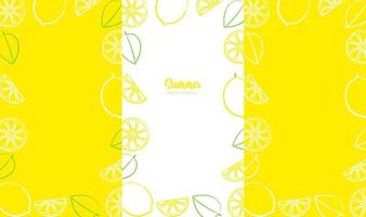Vector Graphic Frames of Lemons, Lemon Slices and Leaves