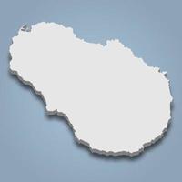 3d isometric map of Pantelleria is an island in Italy vector