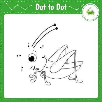 Connect the dots. Grasshopper. Insect. vector