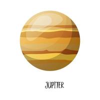 Cartoon planet for kids. Jupiter. Solar system. vector