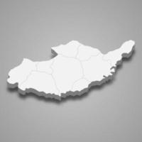 3d isometric map of Adiyaman is a province of Turkey vector