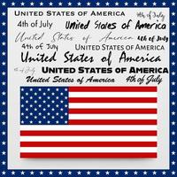 American Flag. Independence Day. Fourth of July. Typography. vector