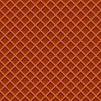 Ice cream waffle cone texture. Chocolate wafer background seamless pattern vector