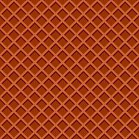 Ice cream waffle cone texture. Chocolate wafer background seamless pattern vector