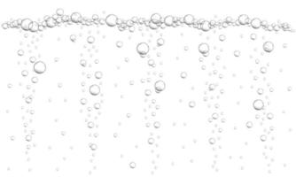Underwater air bubbles background. Fizzy drink, carbonated water, soda, lemonade, champagne, beer, sparkling wine. Water stream in ocean, sea or aquarium vector