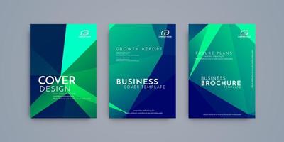 Modern brochure template geometric design set vector