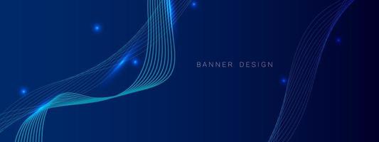 Abstract blue dynamic flyer background with shiny lines vector illustration