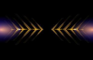 Abstract glowing motion arrow in dark background vector