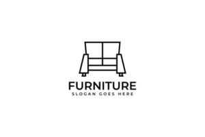 Minimalist interior sofa lines logo design vector icon symbol illustration