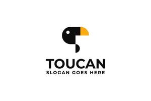 plantilla de ilustración de diseño de logotipo de tucán moderno vector