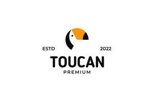 Flat animal toucan logo design illustration vector