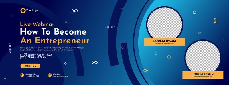 Business conference banner template design for webinar, marketing, online class program, etc