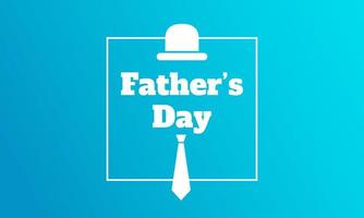 Happy Fathers Day Cap Tie SImple Blue Background vector