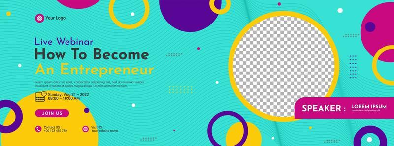 Business conference banner template design for webinar, marketing, online class program, etc