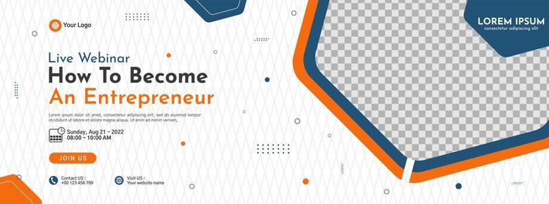 Business conference banner template design for webinar, marketing, online class program, etc