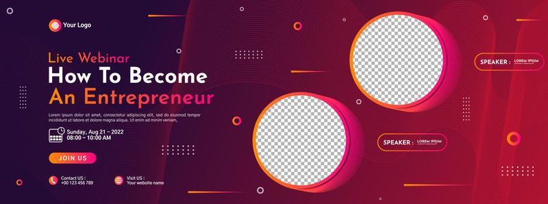 Business conference banner template design for webinar, marketing, online class program, etc