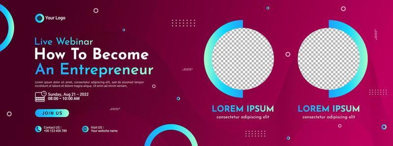 Business conference banner template design for webinar, marketing, online class program, etc