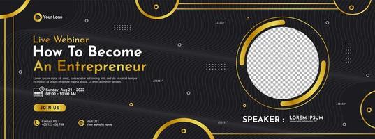 Business conference banner template design for webinar, marketing, online class program, etc vector