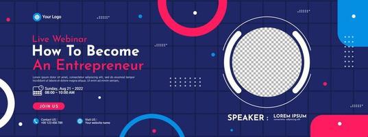 Business conference banner template design for webinar, marketing, online class program, etc vector