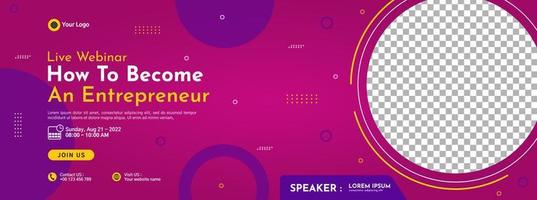 Business conference banner template design for webinar, marketing, online class program, etc vector