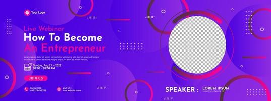 Business conference banner template design for webinar, marketing, online class program, etc vector