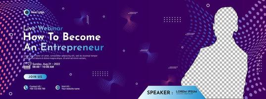 Business conference banner template design for webinar, marketing, online class program, etc vector