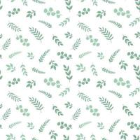 Simple and cute floral seamless pattern. Isolated on white background. Fresh rustic ecofriendly background vector