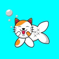 Cute cat cartoon icon illustration vector