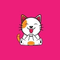 Cute cat cartoon icon illustration vector