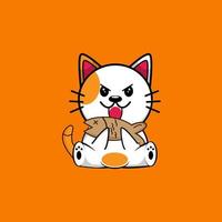 Cute cat cartoon icon illustration vector