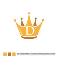 símbolo de logotipo de corona de oro abstracto de estilo premium. vector