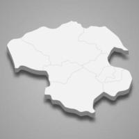 El mapa isométrico 3d de zanjan es una provincia de irán vector