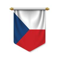 3d realistic pennant with flag vector