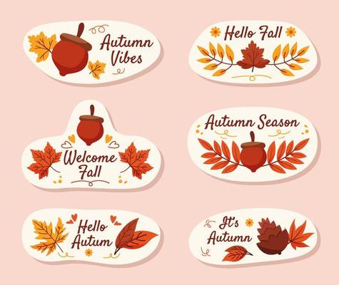 Fall Floral Sticker Set Collection