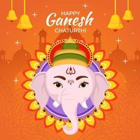 feliz concepto de ganesh chaturthi con lord ganapathi vector