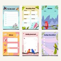 Journal Template with Birds Theme vector