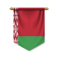 3d realistic pennant with flag vector