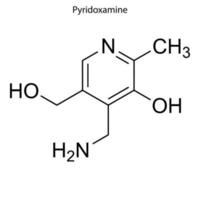 Skeletal formula of molecule. vector