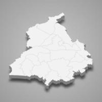 3d map state of India vector