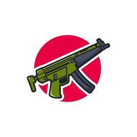 weapon mp5 illustration in green color vector