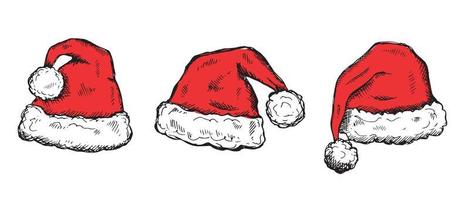 Sketch of Santa Hat Hand drawn illustration vector