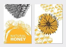 Honey set. Hand drawn illustration. vector