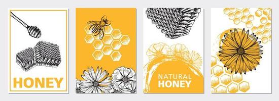 Honey set. Hand drawn illustration. vector